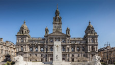 Pictured: Glasgow City Council's chambers. The local authority recently committed to net-zero by 2030 as part of its bid to host COP26.